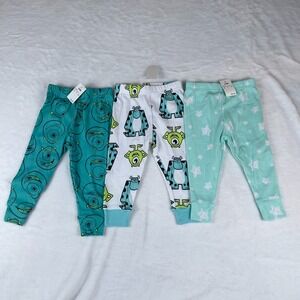 Disney Monster Lot of 3 Pajamas Boys Sz 18M Multi Patterned Super Soft Pull On